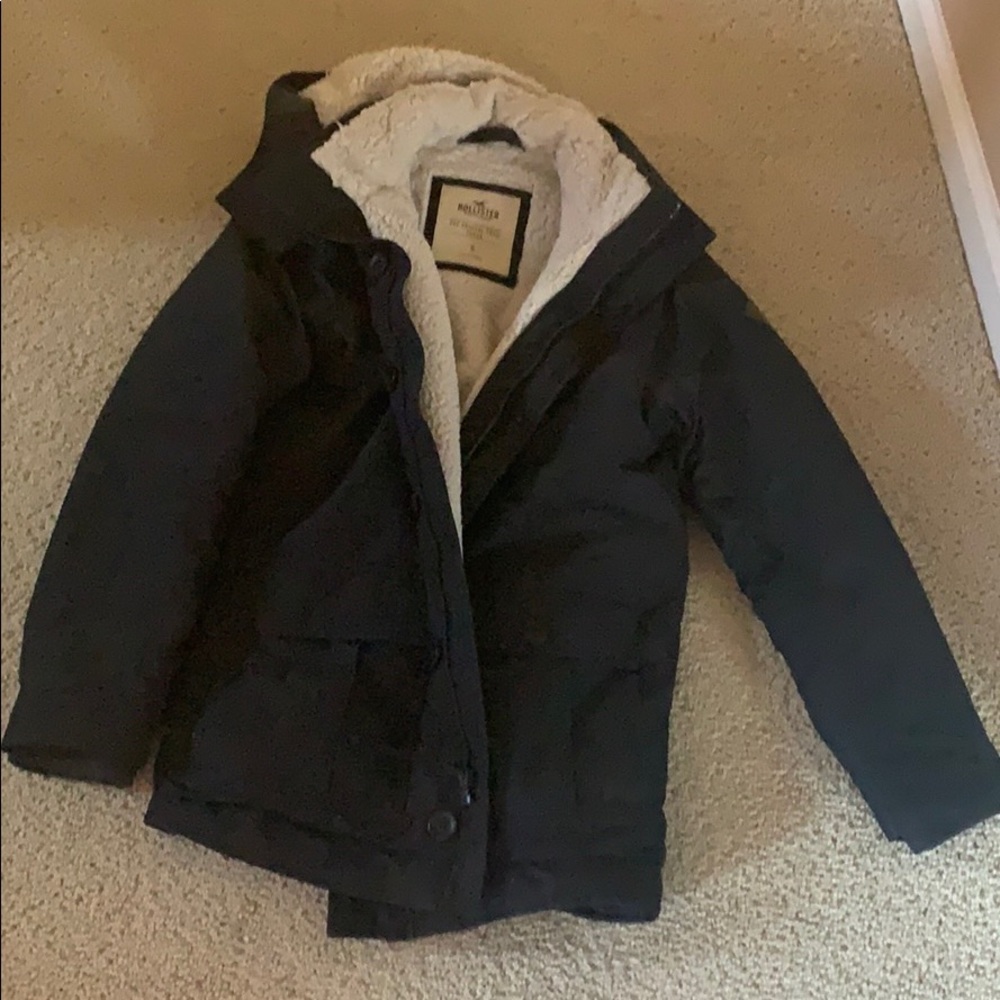 hollister black coastal trail parka